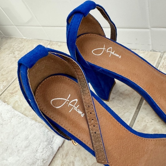 J. Adams Cobalt Blue Chunky Heels - Picture 13 of 15
